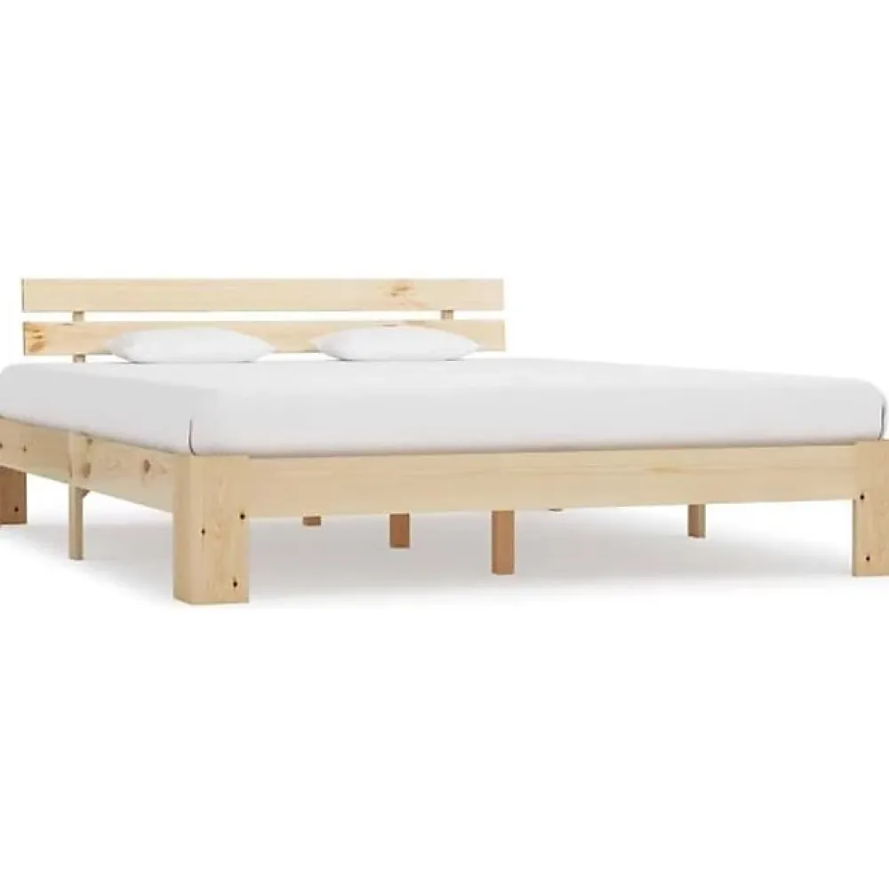 Vidaxl Cadre de lit Bois de pin massif 160 x 200 cm* Sommier