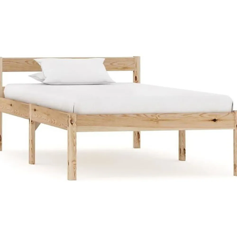 Vidaxl Cadre de lit Bois de pin massif 100 x 200 cm* Lit Simple
