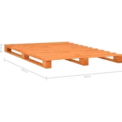 Vidaxl Cadre de lit de palette Marron Bois de pin massif 160 x 200 cm* Sommier