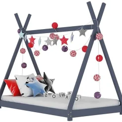Cadre de lit d'enfant Gris Bois de pin massif 70x140 cm>Vidaxl Hot