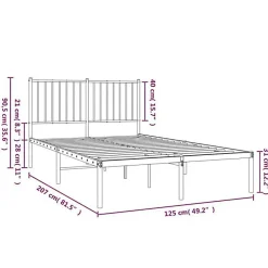 Vidaxl Cadre de lit métal avec tête de lit noir 120x190 cm 350861* Sommier