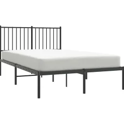 Vidaxl Cadre de lit métal avec tête de lit noir 120x190 cm 350861* Sommier