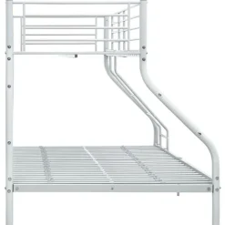 Cadre de lit superposé Blanc Métal 140x200 cm/90x200 cm><noscript><img width=