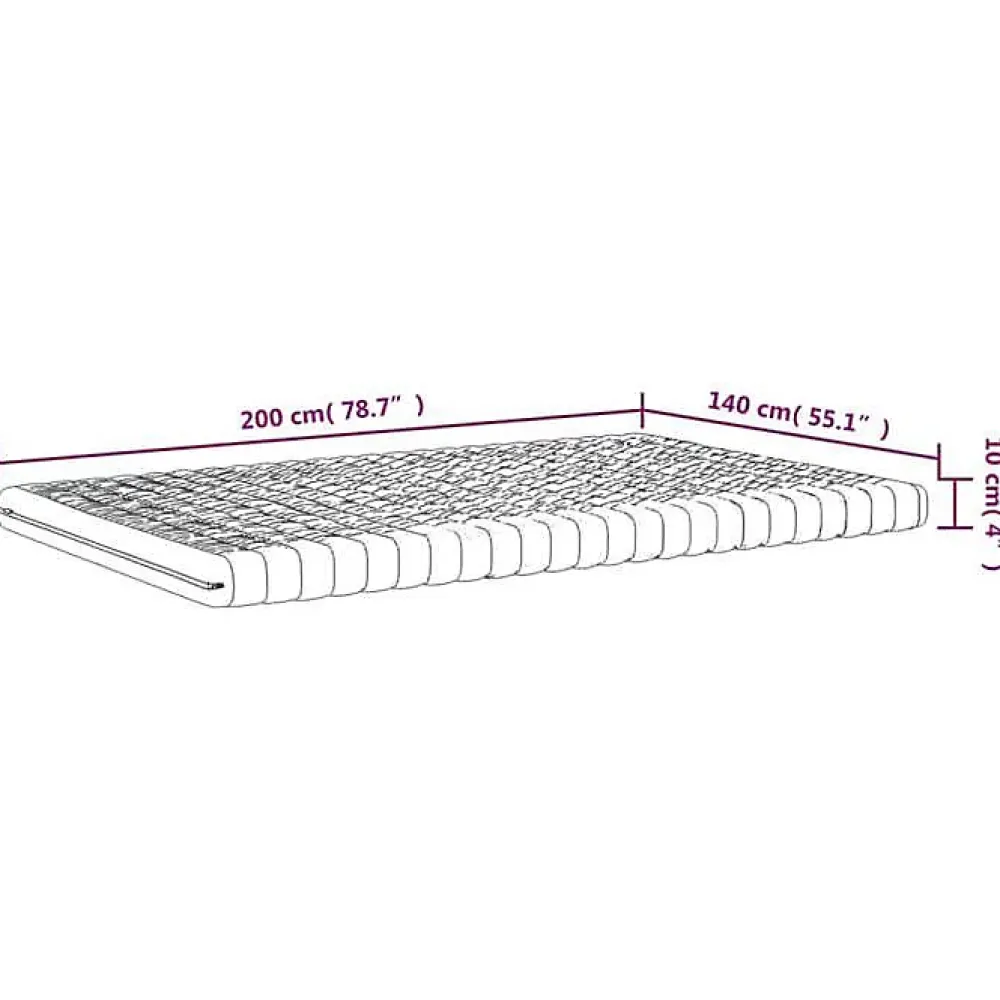 Vidaxl Matelas en mousse blanc 140x200 cm 7 zones dureté 20 ILD,matelas de lit,matelas de lit de jour,matelas en mousse 356356* Matelas