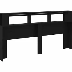 Vidaxl Tête de Lit à LED, Accessoire de Lit, Tête de Cadre de Lit, Meuble de Chambre à Coucher, Noir 200x18,5x103,5 cm Bois 837366* Tête De Lit