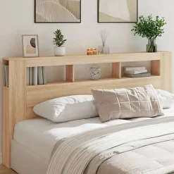 Tête de Lit à LED, Accessoire de Lit, Tête de Cadre de Lit, Meuble de Chambre à Coucher, Chêne Sonoma 837367>Vidaxl New