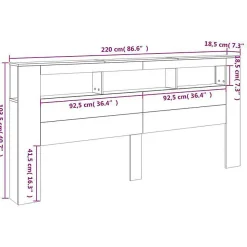 Tête de Lit à LED, Panneau avec Rangement, Accessoire de Lit, Tête de Cadre de Lit Chambre, Chêne Sonoma 837374><noscript><img width=