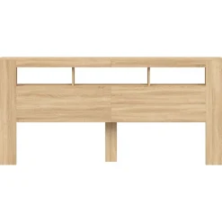 Tête de Lit à LED, Panneau avec Rangement, Accessoire de Lit, Tête de Cadre de Lit Chambre, Chêne Sonoma 837374><noscript><img width=