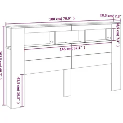 Tête de Lit à LED, Panneau avec Rangement, Accessoire de Lit, Tête de Cadre de Lit Chambre, Sonoma Gris 837363><noscript><img width=