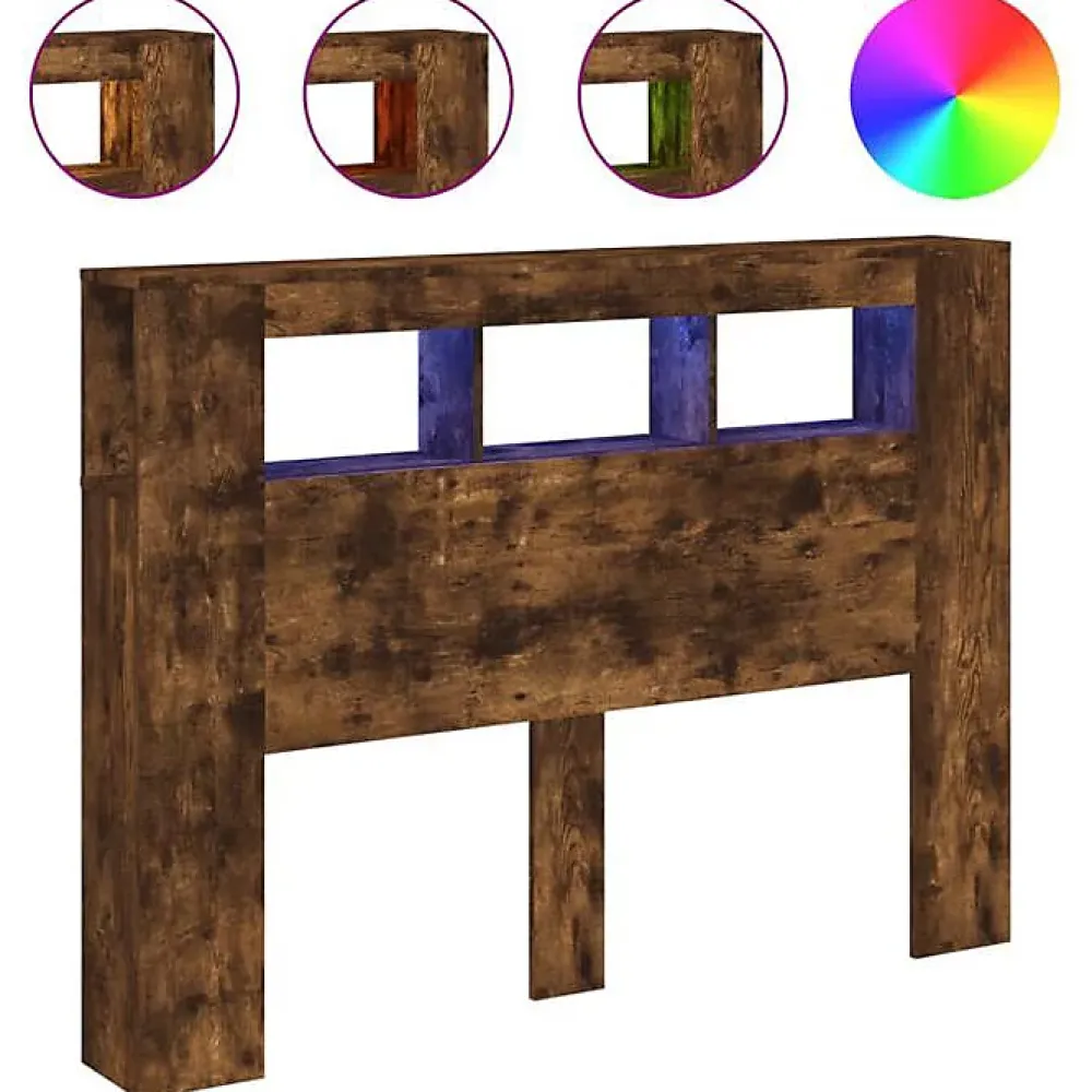 Vidaxl Tête de Lit à LED, Tête de Cadre de Lit, Accessoire de Lit Double, Meuble de Chambre à Coucher Maison Intérieur, 837348* Tête De Lit