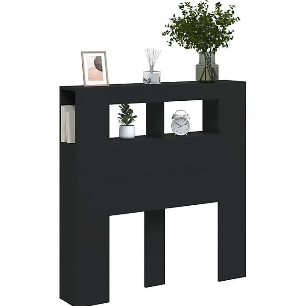 Vidaxl Tête de Lit à LED, Tête de Cadre de Lit, Accessoire de Lit Simple, Meuble de Chambre à Coucher Maison Intérieur, Noir 83733* Tête De Lit