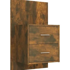 Vidaxl Tête de lit avec armoires Chêne fumé Bois d'ingénierie 3115761* Tête De Lit