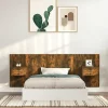 Tête de lit avec armoires Chêne fumé Bois d'ingénierie 3115681>Vidaxl New