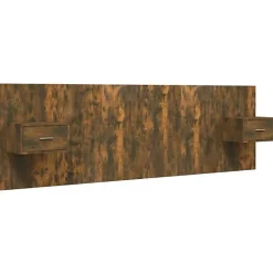 Vidaxl Tête de lit avec armoires Chêne fumé Bois d'ingénierie 3115705* Tête De Lit