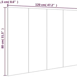 Vidaxl Tête de lit Blanc 120x1,5x80 cm Bois d'ingénierie 811025* Tête De Lit