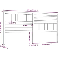Tête de lit Blanc, 186x4x100 cm Bois massif de pin><noscript><img width=