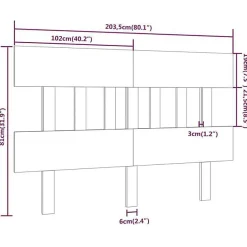 Tête de lit Blanc 203,5x3x81 cm Bois massif de pin 819141><noscript><img width=
