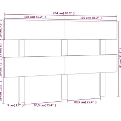 Tête de lit Blanc 204x3x81 cm Bois massif de pin 819091><noscript><img width=