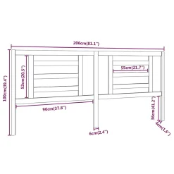 Tête de lit Blanc 206x4x100 cm Bois de pin massif 818841><noscript><img width=