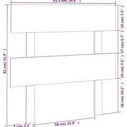 Tête de lit Blanc 93,5x3x81 cm Bois massif de pin 819051><noscript><img width=