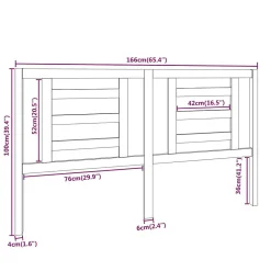 Tête de lit Blanc 166x4x100 cm Bois de pin massif 818831><noscript><img width=