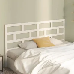 Tête de lit Blanc 206x4x100 cm Bois massif de pin><noscript><img width=