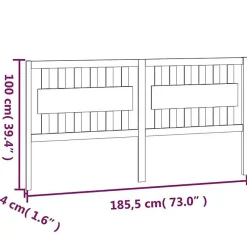 Tête de lit Blanc 185,5x4x100 cm Bois massif de pin 818586><noscript><img width=