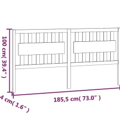 Tête de lit Blanc 185,5x4x100 cm Bois massif de pin 818586><noscript><img width=