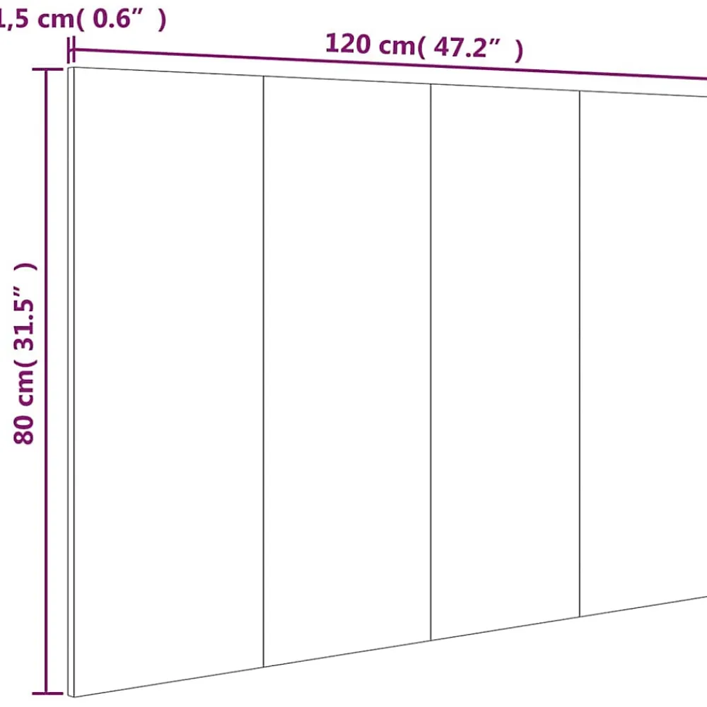 Vidaxl Tête de lit Chêne marron 120x1,5x80 cm Bois d'ingénierie 816972* Tête De Lit