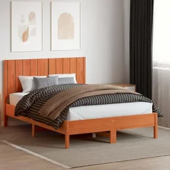 Tête de lit cire marron 135 cm bois massif de pin 844343><noscript><img width=