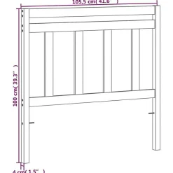 Tête de lit cire marron 100 cm bois massif de pin 844178><noscript><img width=