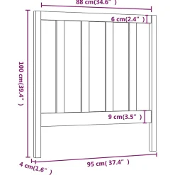 Tête de lit Gris 95x4x100 cm Bois massif de pin822239><noscript><img width=