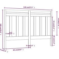 Vidaxl Tête de lit Gris 146x4x100 cm Bois massif de pin 817792* Tête De Lit