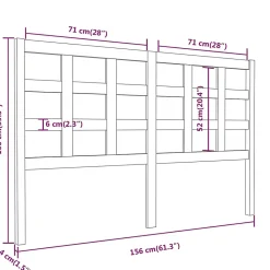 Vidaxl Tête de lit Gris 156x4x100 cm Bois massif de pin 817897* Tête De Lit