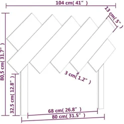 Tête de lit Gris 104x3x80,5 cm Bois massif de pin 819207><noscript><img width=