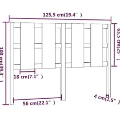 Vidaxl Tête de lit Gris 125,5x4x100 cm Bois massif de pin 817982* Tête De Lit