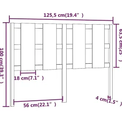 Vidaxl Tête de lit Gris 125,5x4x100 cm Bois massif de pin 817982* Tête De Lit