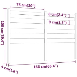 Tête de lit Gris 166x4x100 cm Bois massif de pin 818432><noscript><img width=