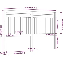 Vidaxl Tête de lit Gris 126x4x100 cm Bois massif de pin 814086* Tête De Lit