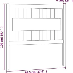 Tête de lit Marron miel 95,5x4x100 cm Bois massif de pin 818553><noscript><img width=