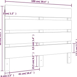 Tête de lit Marron miel 100x3x80 cm Bois massif de pin821335><noscript><img width=