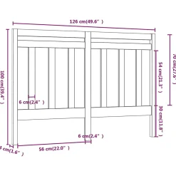Tête de lit Marron miel 126x4x100 cm Bois massif de pin 817783><noscript><img width=