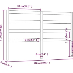 Tête de lit Marron miel 126x4x100 cm Bois massif de pin 817633><noscript><img width=
