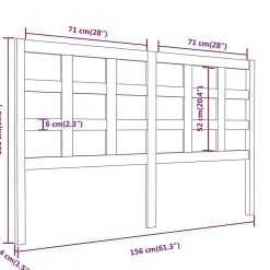 Tête de lit Marron miel 156x4x100 cm Bois massif de pin 817898><noscript><img width=