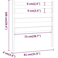 Vidaxl Tête de lit Marron miel 81x4x100 cm Bois massif de pin 818398* Tête De Lit