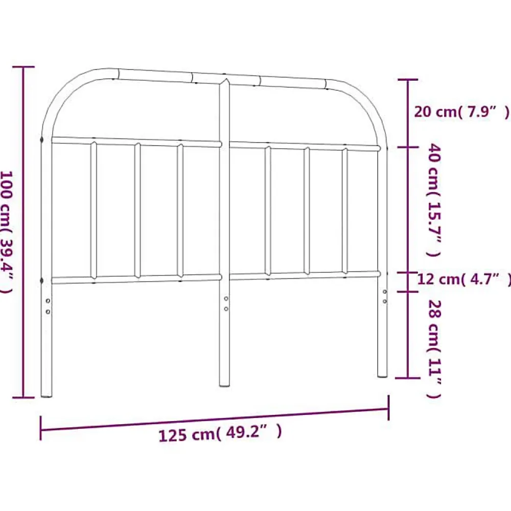 Vidaxl Tête de lit métal blanc 120 cm 353715* Tête De Lit