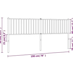 Vidaxl Tête de lit métal blanc 193 cm 350968* Tête De Lit