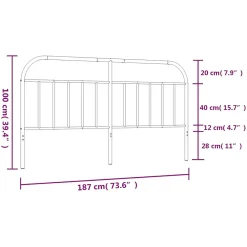 Vidaxl Tête de lit métal blanc 180 cm 353720* Tête De Lit