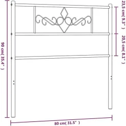 Tête de lit métal blanc 75 cm 355342><noscript><img width=