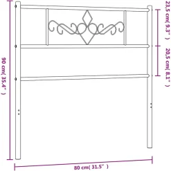 Tête de lit métal blanc 75 cm 355342><noscript><img width=
